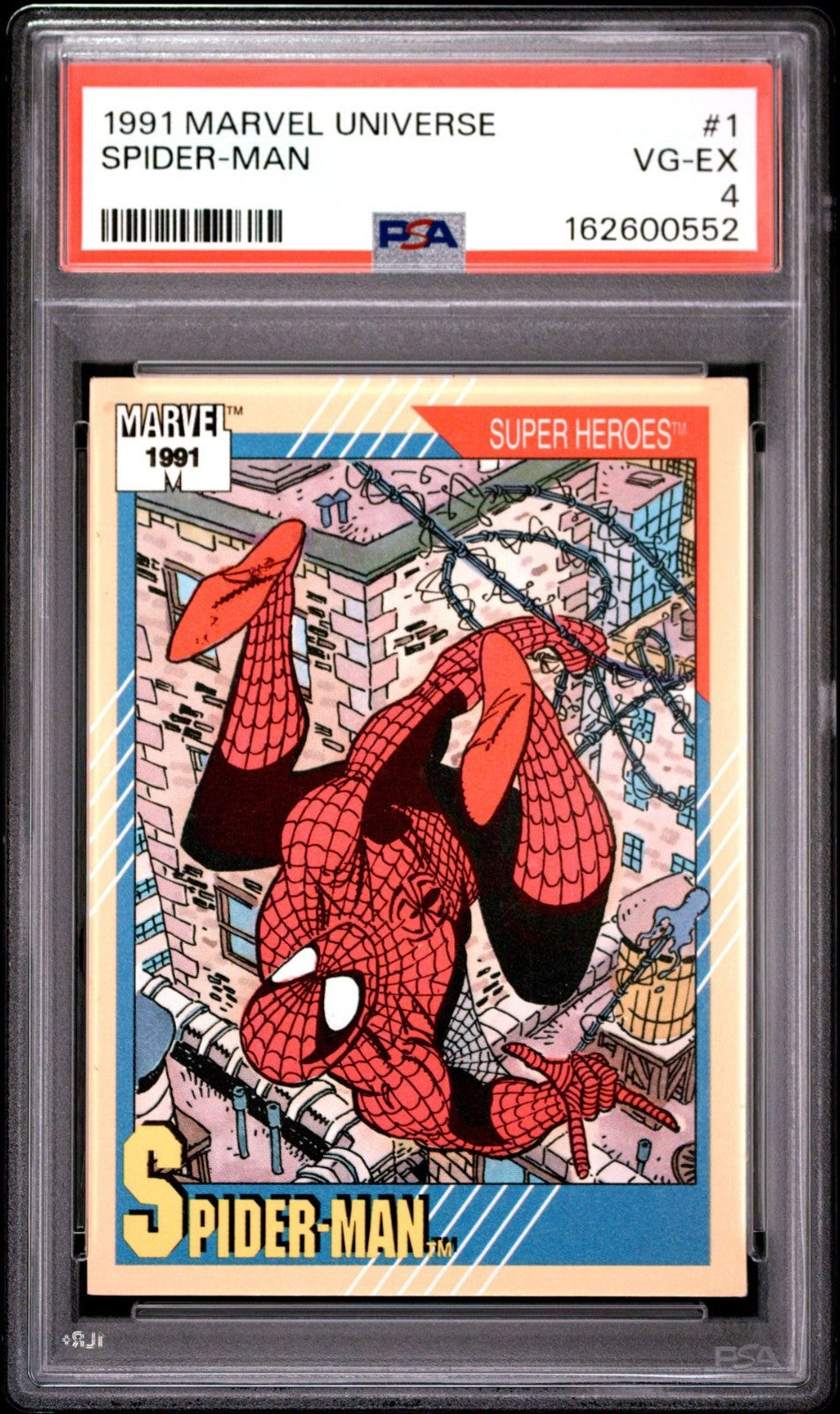 1991 MARVEL UNIVERSE #1 SPIDER-MAN PSA 4