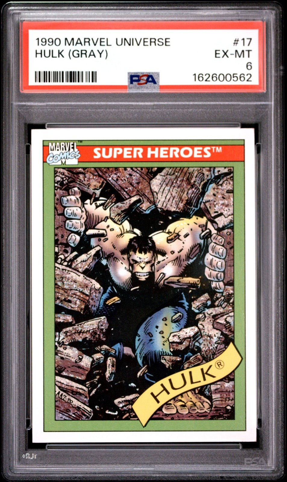 1990 Impel Marvel Universe Hulk (Gray) #17 PSA EX-MT 6