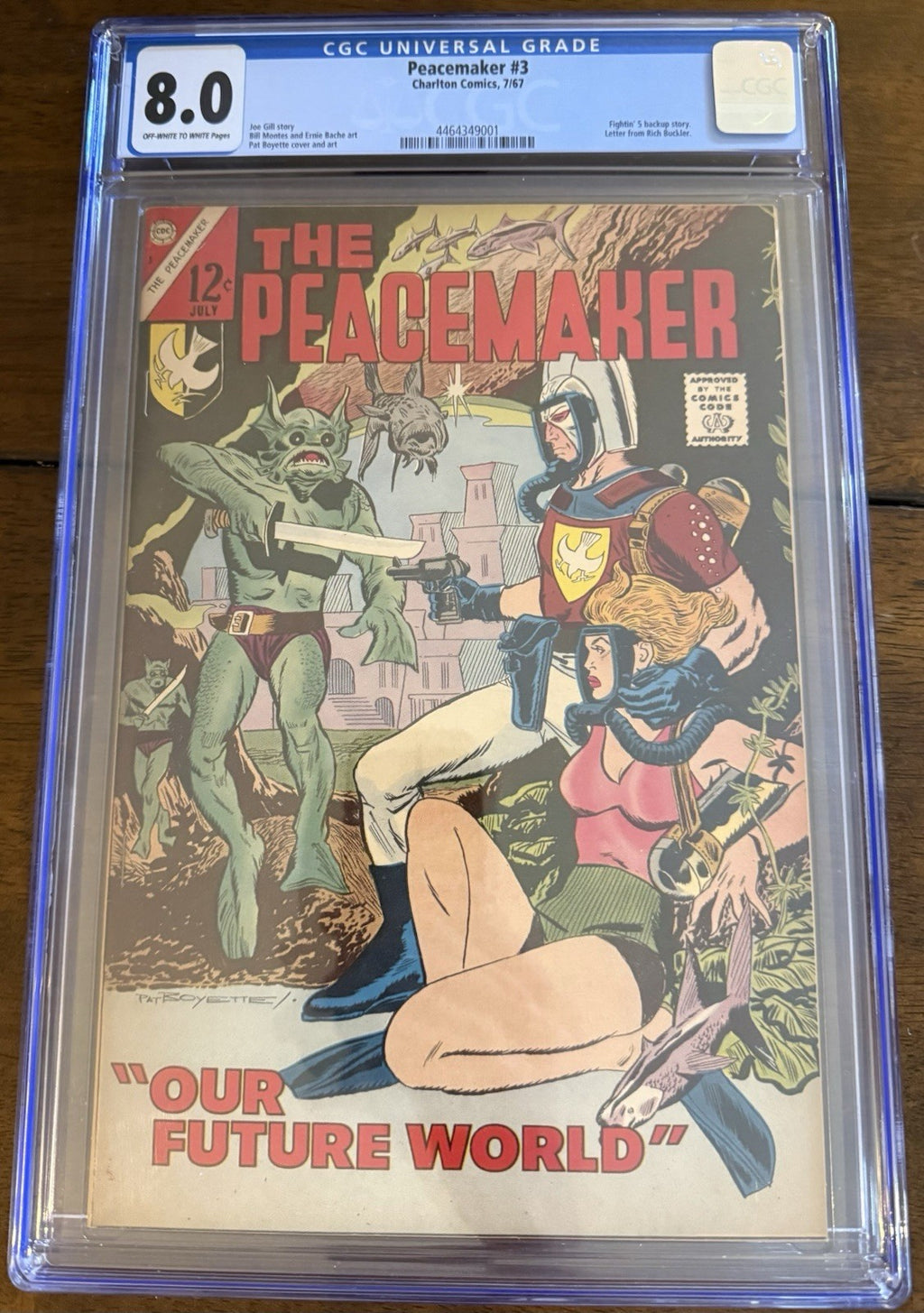 THE PEACEMAKER #3 CGC 8.0 CHARLTON 1967 3RD SOLO PEACEMAKER - CLASSIC COVER