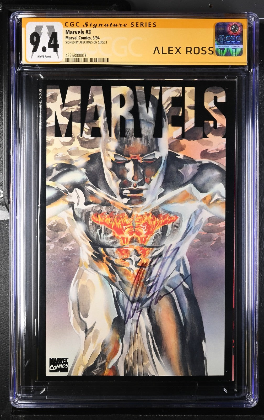 Marvels  #3 ~ SIGNED BY ALEX ROSS  ~Acetate Cover 1994