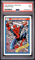 1990 Impel Marvel Universe | Super Heroes | Spider-Man #29 | PSA 7 NM