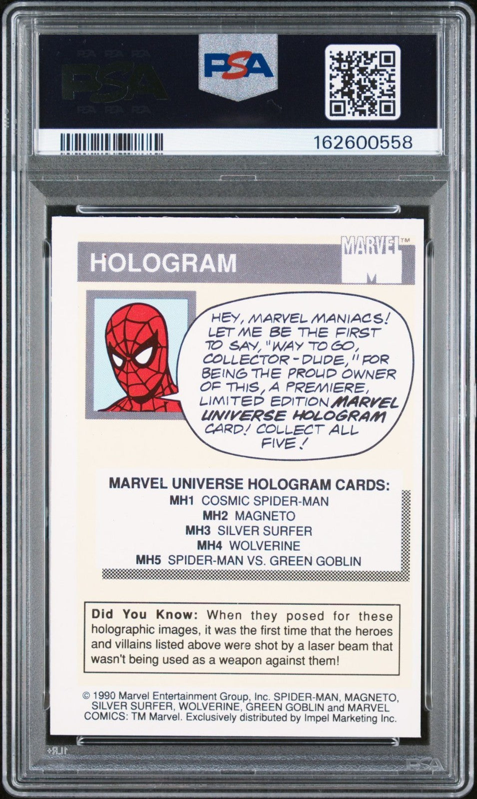 1990 Impel Marvel Universe Hologram Magneto Hologram #MH2 PSA 6