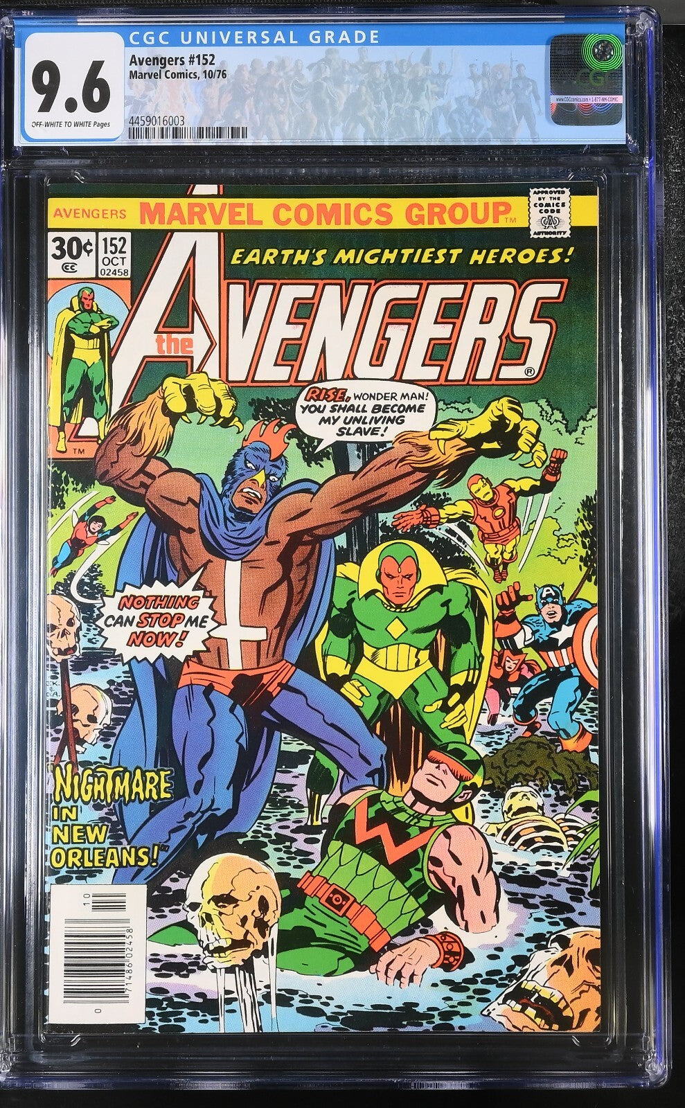 AVENGERS 152 CGC 9.6 WONDER MAN KIRBY 1ST APPEARANCE NEW BLACK TALON MARVEL 1976