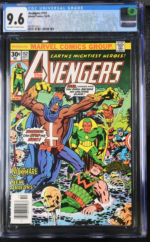 AVENGERS 152 CGC 9.6 WONDER MAN KIRBY 1ST APPEARANCE NEW BLACK TALON MARVEL 1976
