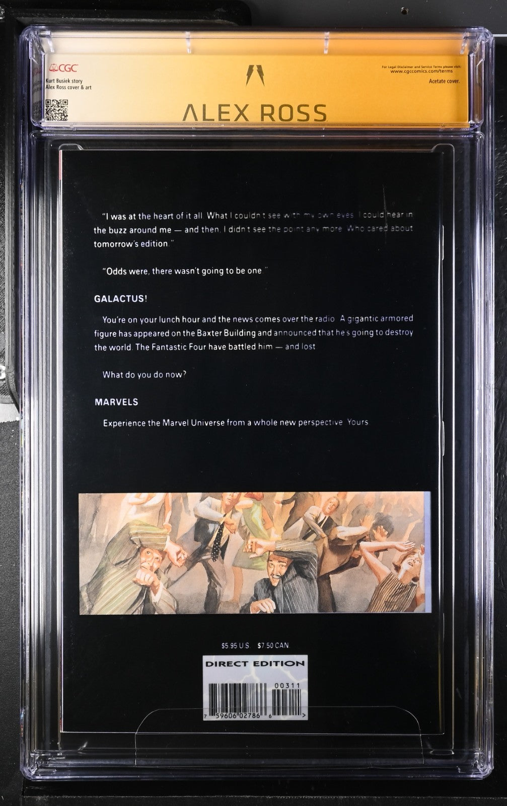 Marvels  #3 ~ SIGNED BY ALEX ROSS  ~Acetate Cover 1994