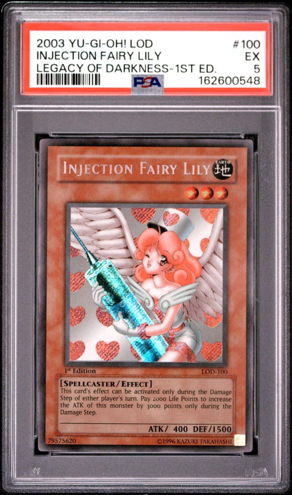 2003 YU-GI-OH! LOD LEGACY OF DARKNESS INJECTION FAIRY LILY #100 1st ED EX PSA 5