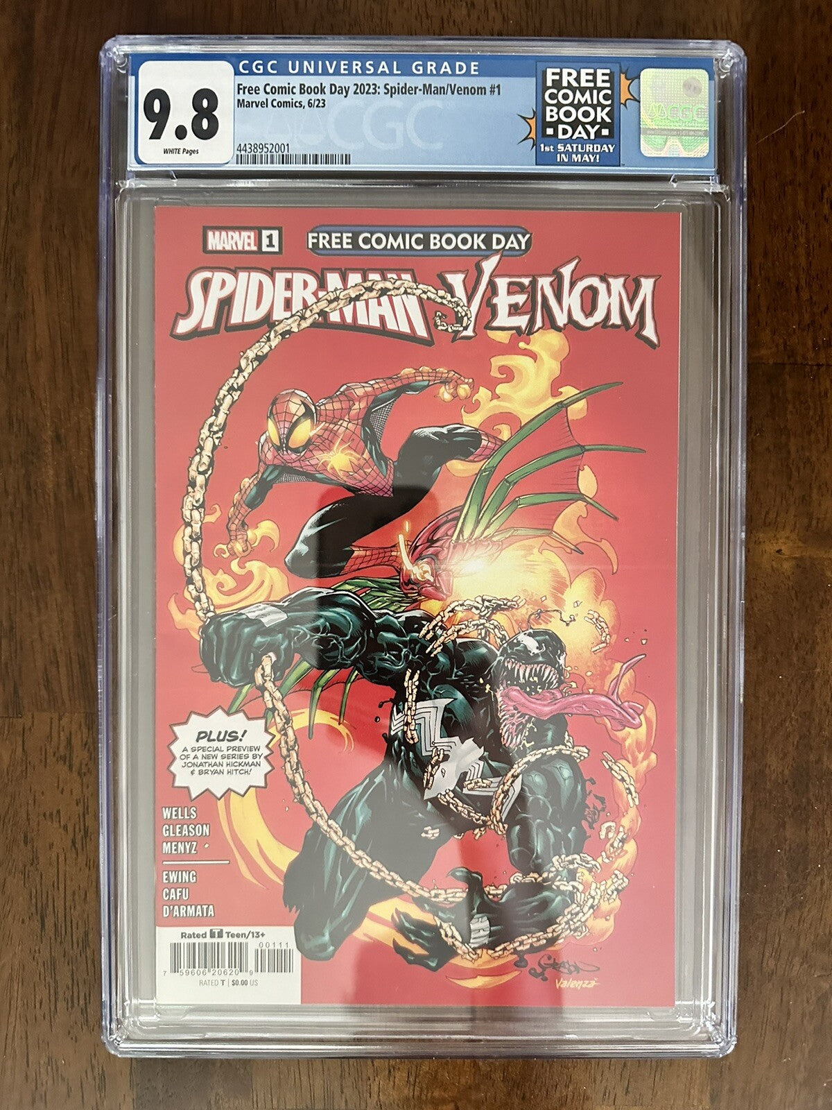 Spider-Man/Venom #1  FCBD 2023, CGC 9.8, Mint Case! White Pages! Only 10 at CGC!