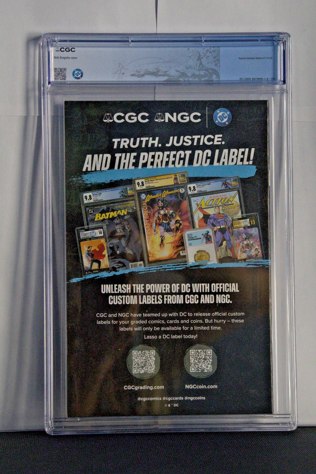 Absolute Batman #1 CGC 9.8 Cover A Batman Day 2025 Dragotta Variant