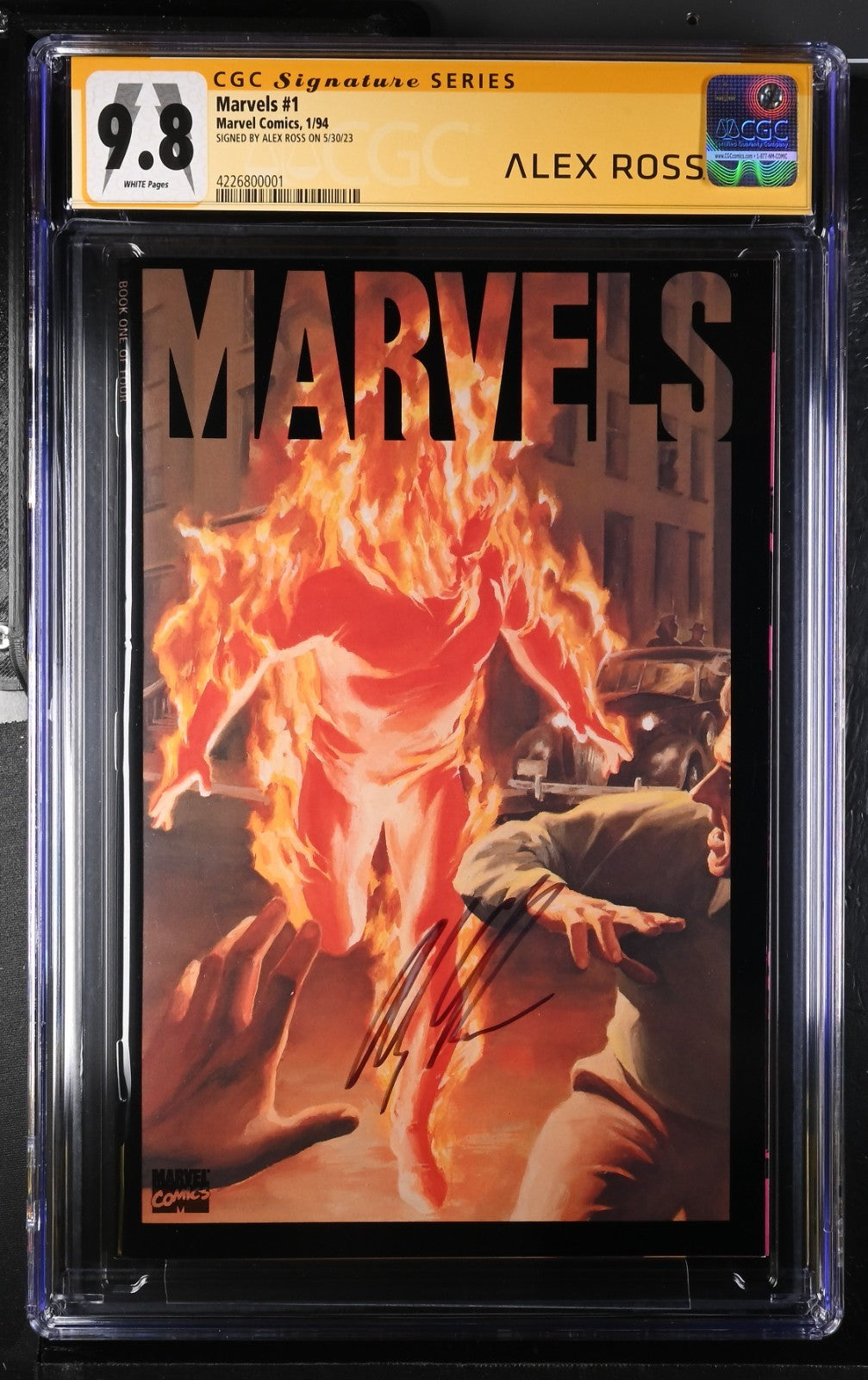 Marvels #1 CGC 9.8 Marvel 1994  SIGNED BY ALEX ROSS Alex Ross Acetate Cover
