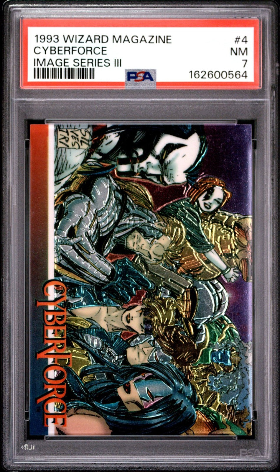 1993 Wizard Magazine Image Series 3  Silvestri Chrome Promo #4 CYBERFORCE PSA 7