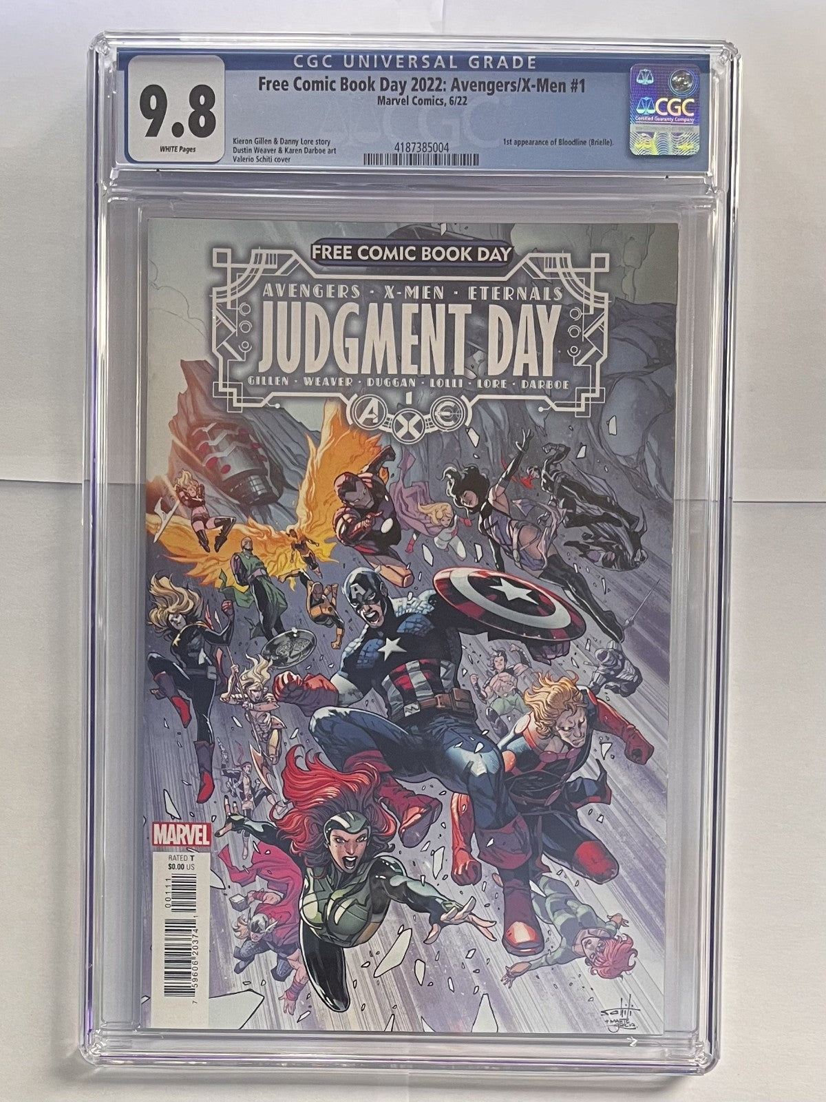 FREE COMIC BOOK DAY AVENGERS/X-MEN #1 (2022) CGC 9.8 1st App BLOODLINE key