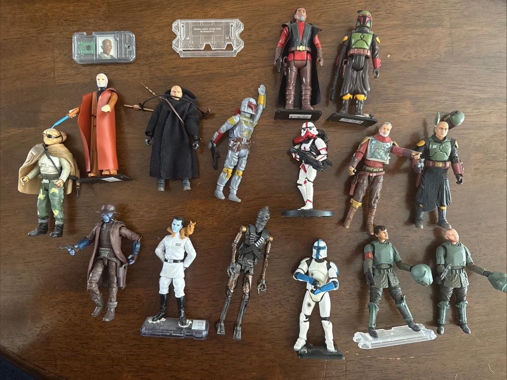 Star Wars Action Figures Lot Of 15. 1979 To Modern Rare with Guns Original Owner