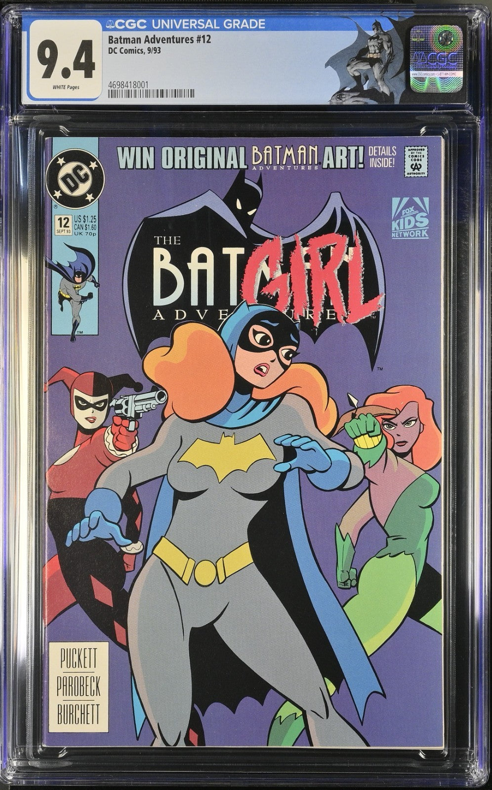 BATMAN ADVENTURES #12 CGC 9.4 WT PGS -1ST PRINT - 1ST APPEARANCE OF HARLEY QUINN
