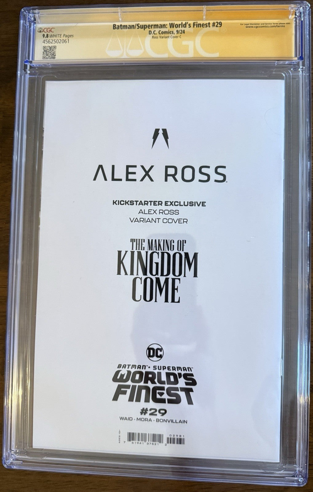 World's Finest #29 Exclusive Art CGC SS 9.8 Signed By Alex Ross Kickstarter