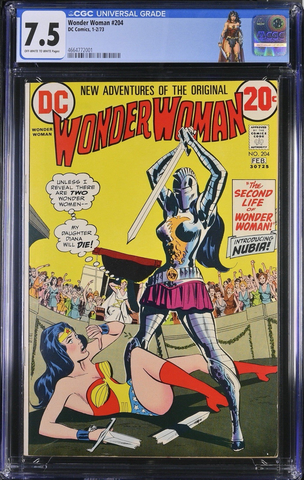 Wonder Woman #204 1973 CGC 7.5 OW/W NEW SLAB