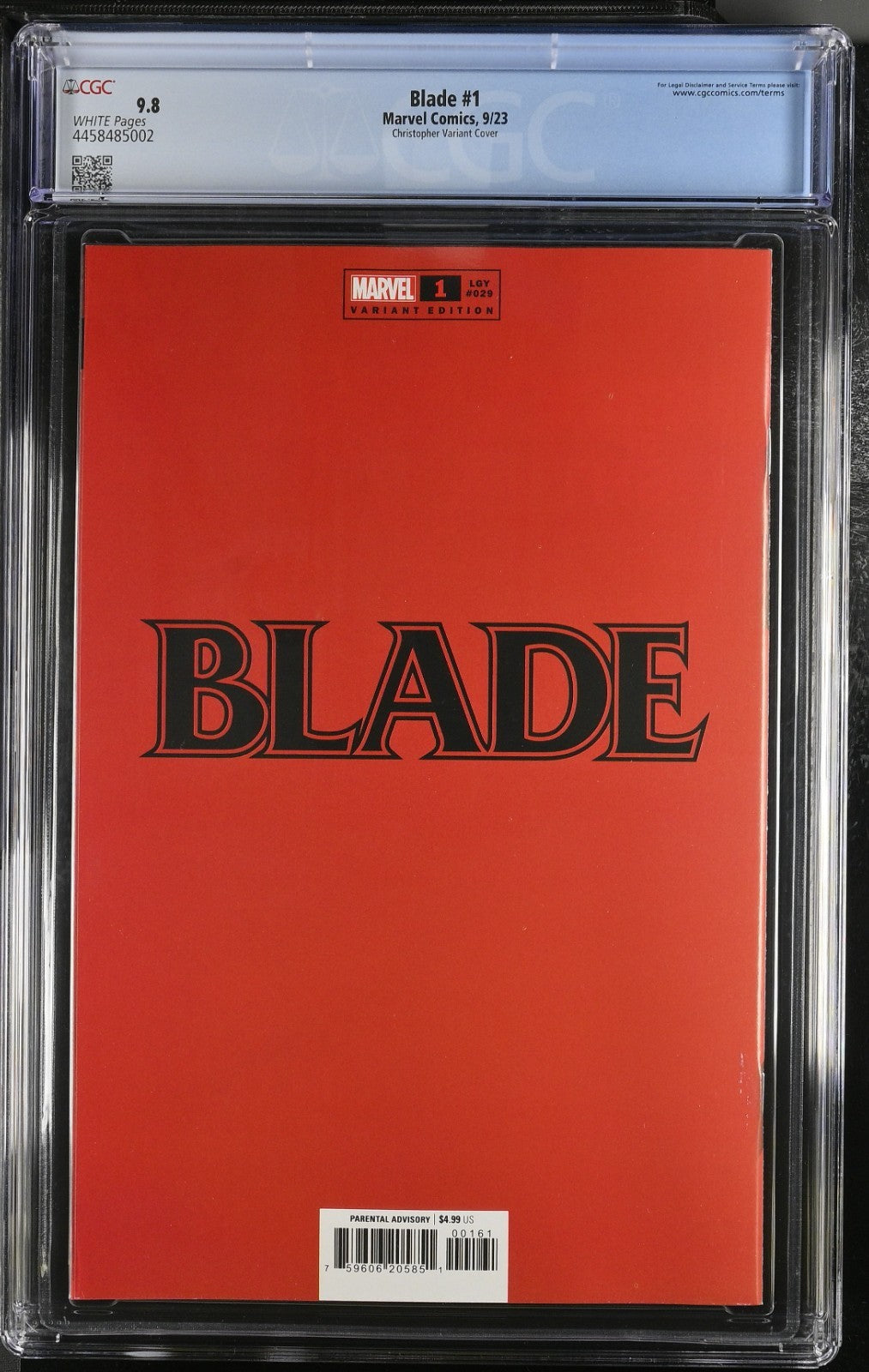 Blade #1 (Blood Red Blank Variant Cover H) - KEY 1st App - (2023)  CGC9.8