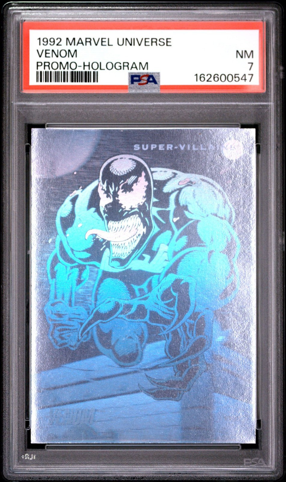 1992 MARVEL UNIVERSE PROMO PROMO-HOLOGRAM VENOM PSA NM 7